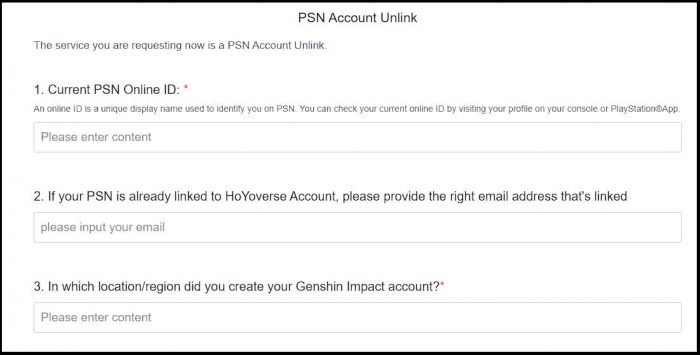 Account Unlink Questionnaire