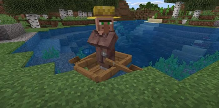 Moving villager with boat through water Minecraft