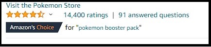 Customer Ratings Pokemon Cards in Amazon 