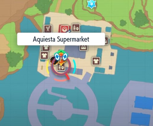 Aquiesta Supermarket in map Pokémon Scarlet and Violet