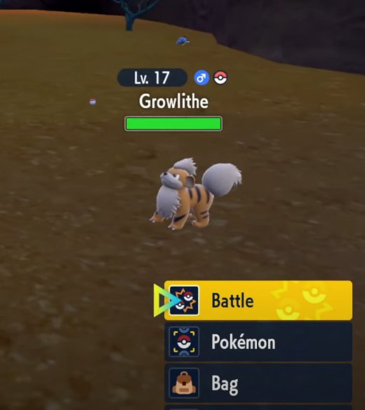 Catching Growlithe in Pokemon Scarlet and Violet