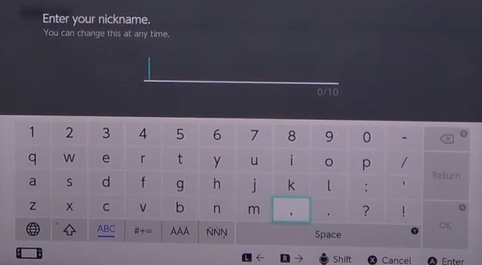 Enter NIckname for Nintendo Account in Pokémon Scarlet and Violet