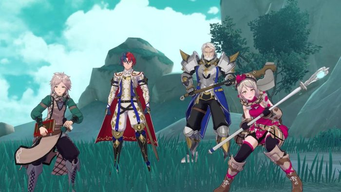 Clanne, Alear, Vander, and Framme in Fire Emblem Engage.