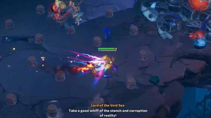 Stationary barrel circle attack pattern in Lord of the Void Sea in Torchlight Infinite.