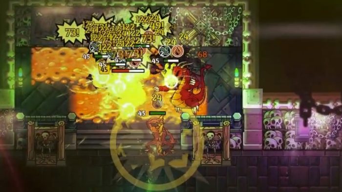 Dragon using Clawmbo in a dungeon in Nobody Saves the World.