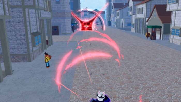 Using the Cursed Dual Katana in Blox Fruits.