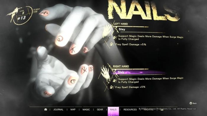 Slay nail design in Forspoken.