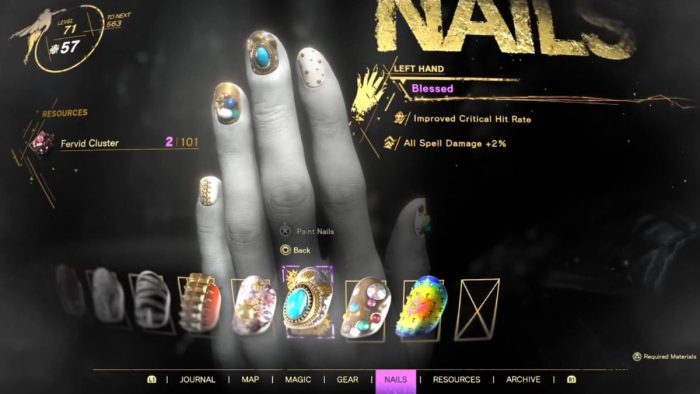 Blessed nail design in Forspoken.