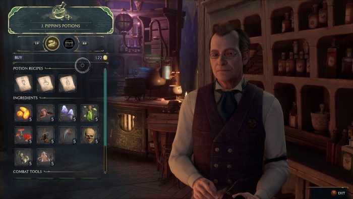 J. Pippins Potion shop in Hogwarts Legacy.