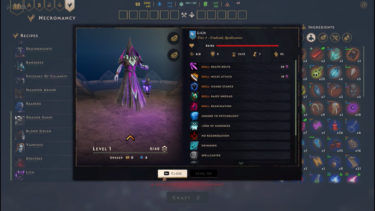Spellforge SpellForce: Conquest of Eo ALL Necromancer Recipes for Summoning