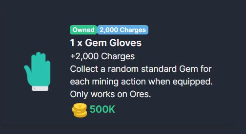 Melvor Idle gem gloves