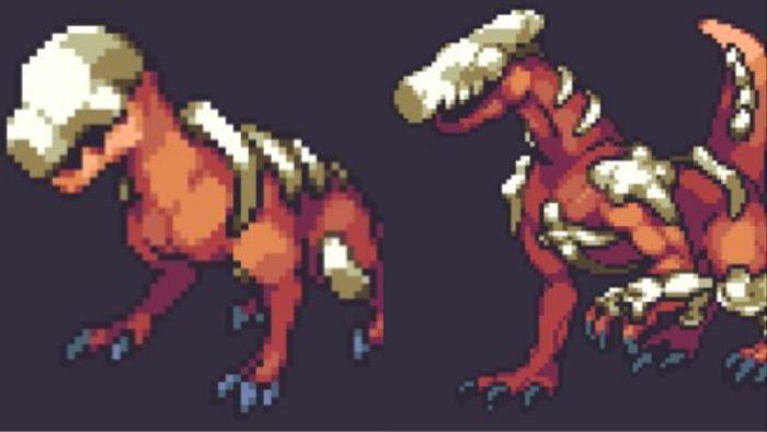 Skuldra and Skelatops Coromon.