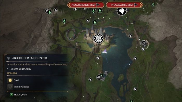 Absconder Encounter quest starting location in Hogwarts Legacy