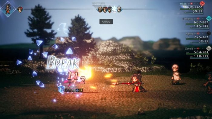 Break enemies to charge up Latent Powers fast in Octopath Traveler 2.