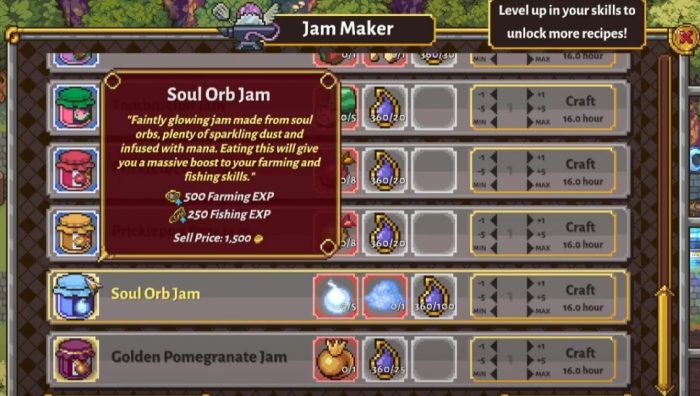 How to make Jam in Sun Haven.