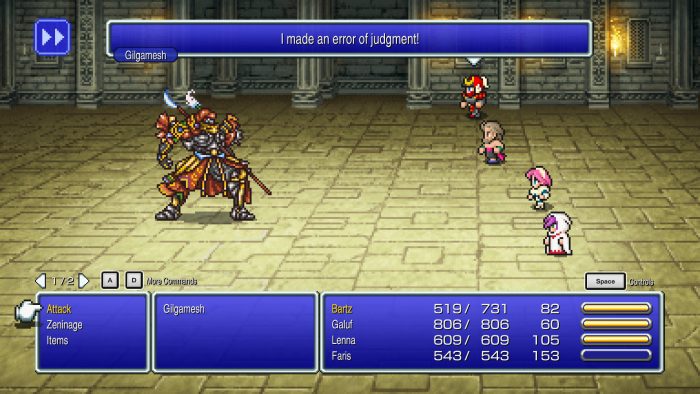 Final Fantasy V gameplay.