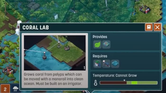 Check ideal temperature conditions in the Coral Lab building first.