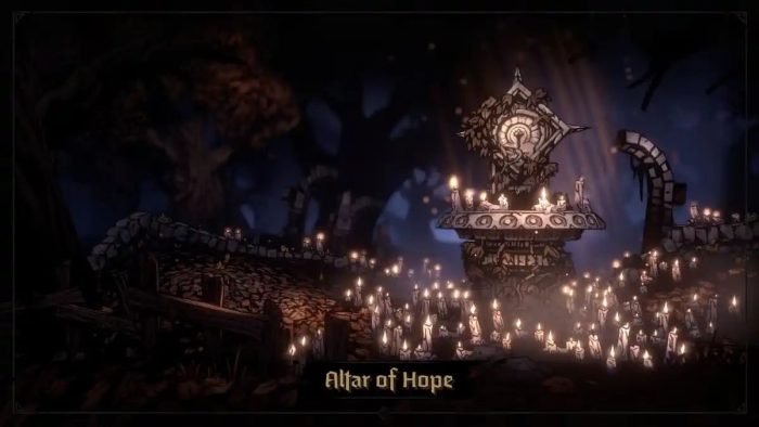 Unlock the Bounty Hunter via the Altar of Hope in Darkest Dungeon 2.