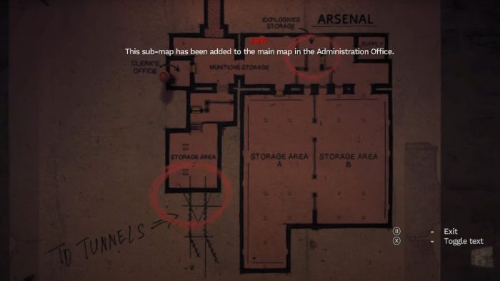 Arsenal Map in Amnesia the Bunker.