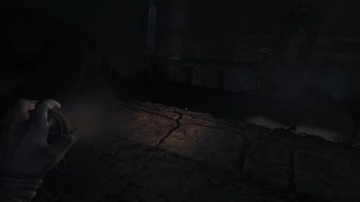 Fall off into the abyss while in this room to get the Fall Ending in Amnesia The Bunker.