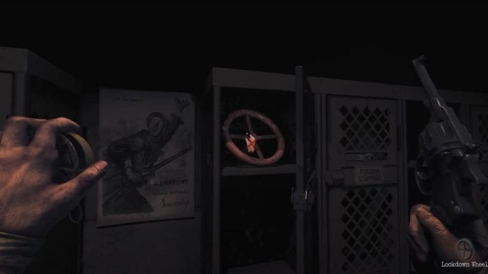 Find the Valve handle to lift the lockdown and unlock the Soldier Quarters Area in Amnesia The Bunker.