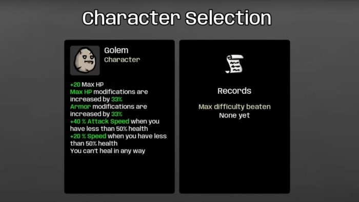 All new characters in Brotato - How to unlock the Golem.