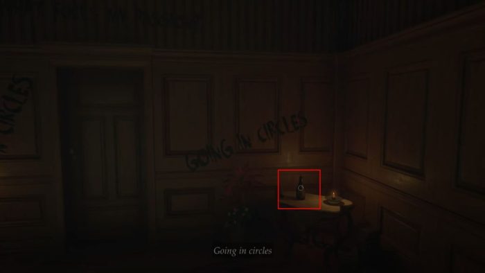 How to solve the going in circles puzzle in layers of fear - where to find the bottle.