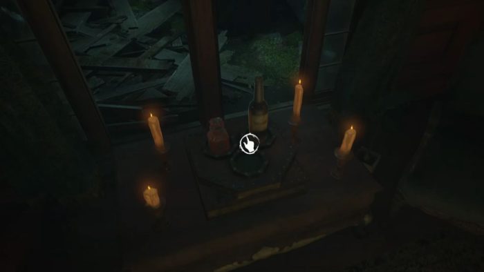 How to solve the going in circles puzzle in layers of fear - where to place the bottle.