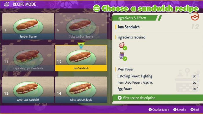 Pokemon-Scarlet-and-Violet-How-to-Make-Egg-Power-Sandwich-Recipe-Meals-with-Egg-Power-Level-1