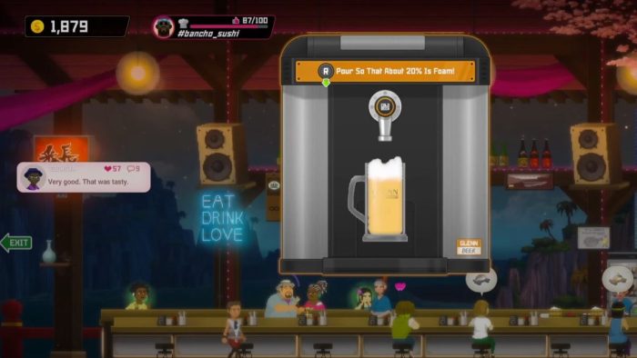 How to pour Beer in Dave the Diver.