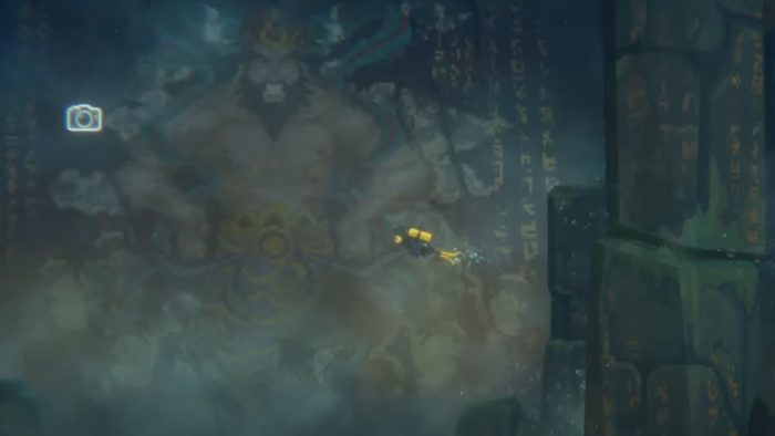 Look out for these camera icons in the ocean and swim there to use the camera in Dave the Diver.