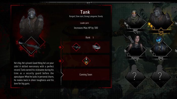 Character Tier List in Yet Another Zombie Survivors - Tank.