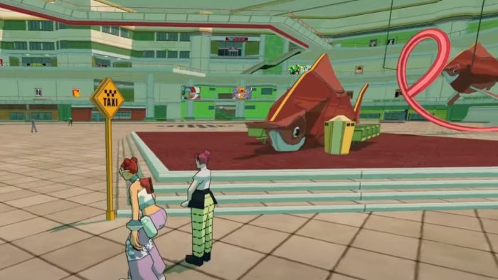 All Taxi Locations in Bomb Rush Cyberfunk - Millennium Mall Taxi location.