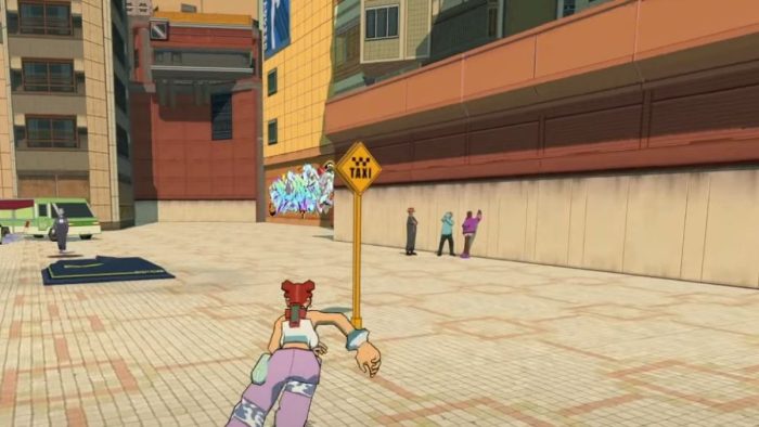 All Taxi Locations in Bomb Rush Cyberfunk - Versum Hill Taxi location.