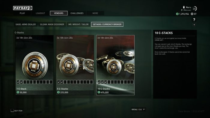 What are C-Stacks in Payday 3 and what to buy with them.