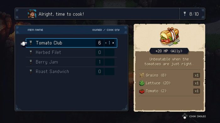 All recipes in Sea of Stars.