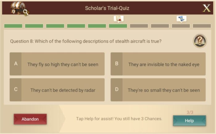 Scholars Trial Quiz Question 8