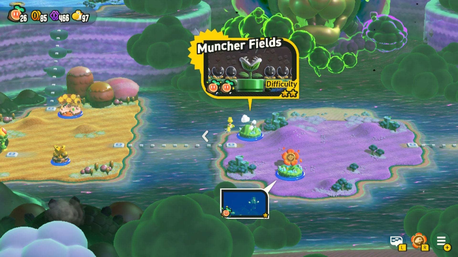 Super Mario Bros. Wonder Muncher Fields Guide: Wonder Seed and Purple Coins