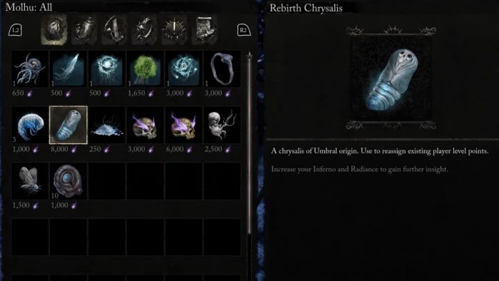 How to get Rebirth Chrysalis and respec build in Lords of the Fallen.