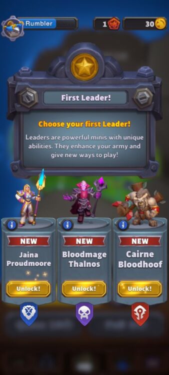 Warcraft Rumble Leader Choice