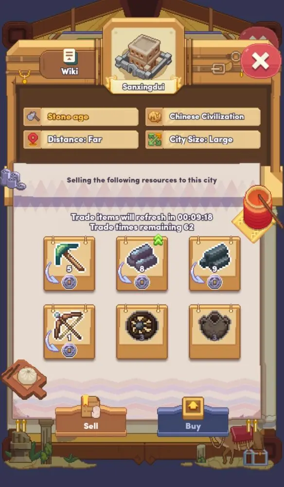trading in Pixel Civilization