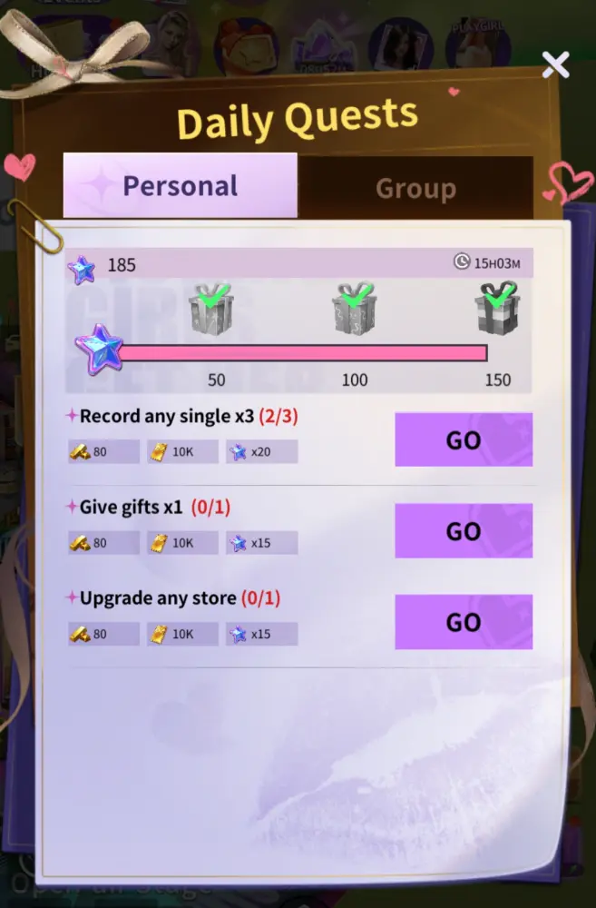 Apex Girl Daily Quests