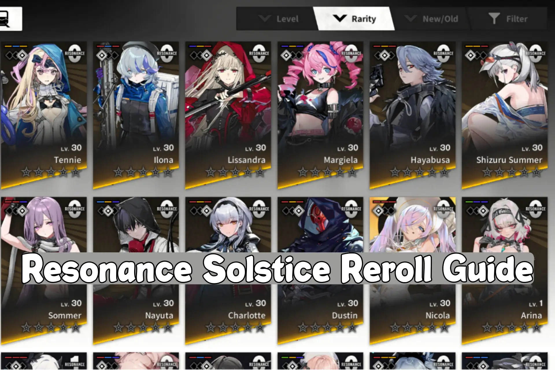 Resonance Solstice Reroll Guide
