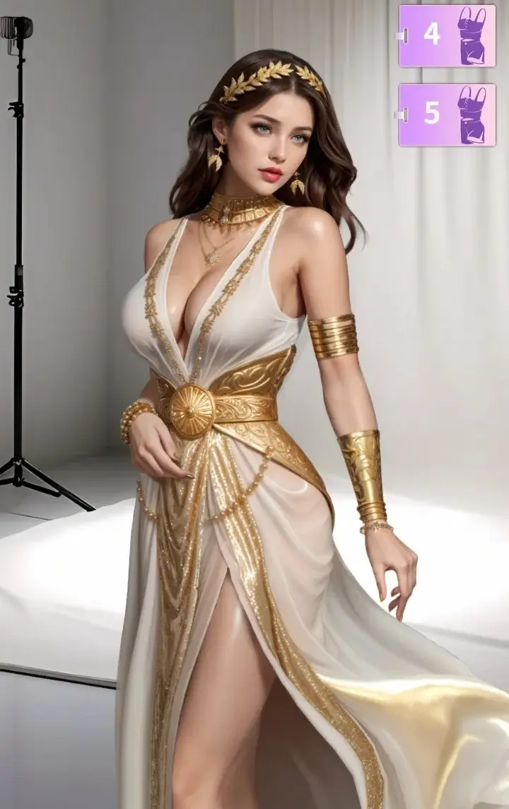 Daphne wearing first level dress