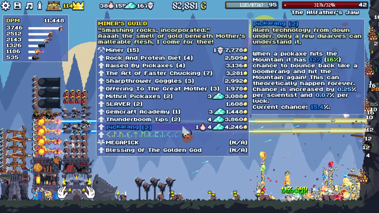 Dwarf Eats Mountain gameplay screenshot