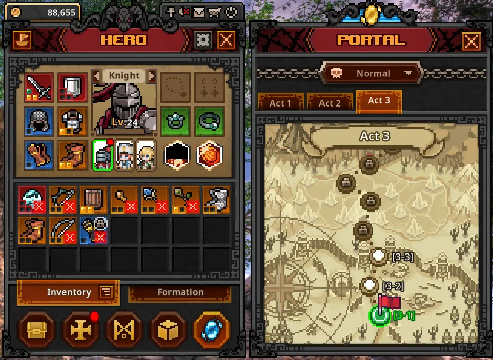 stage select in the game