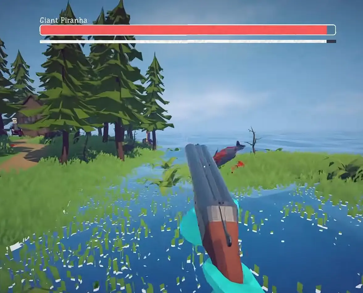 giant piranha boss fight